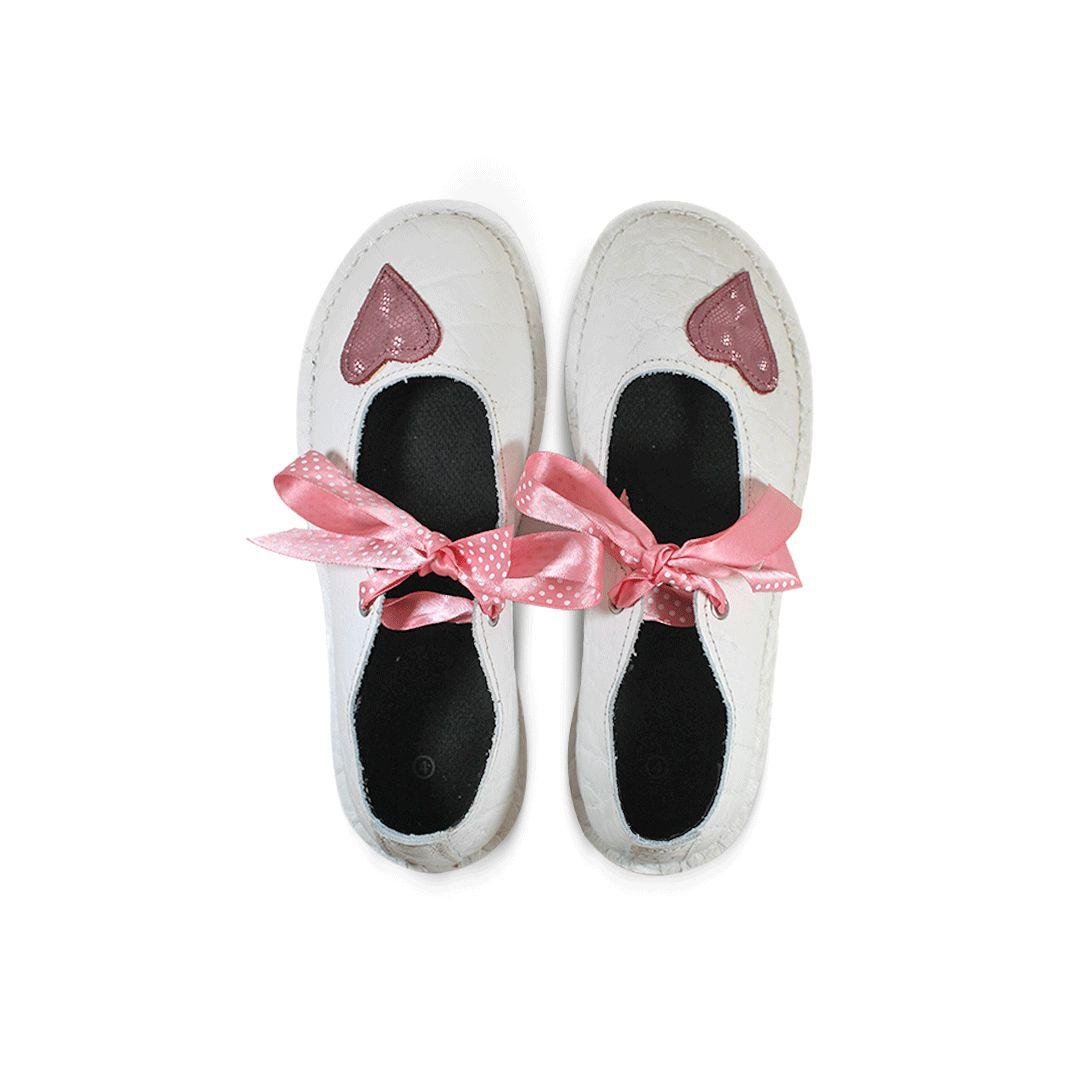 Princess Handmade Leather shoes- White - Image 3