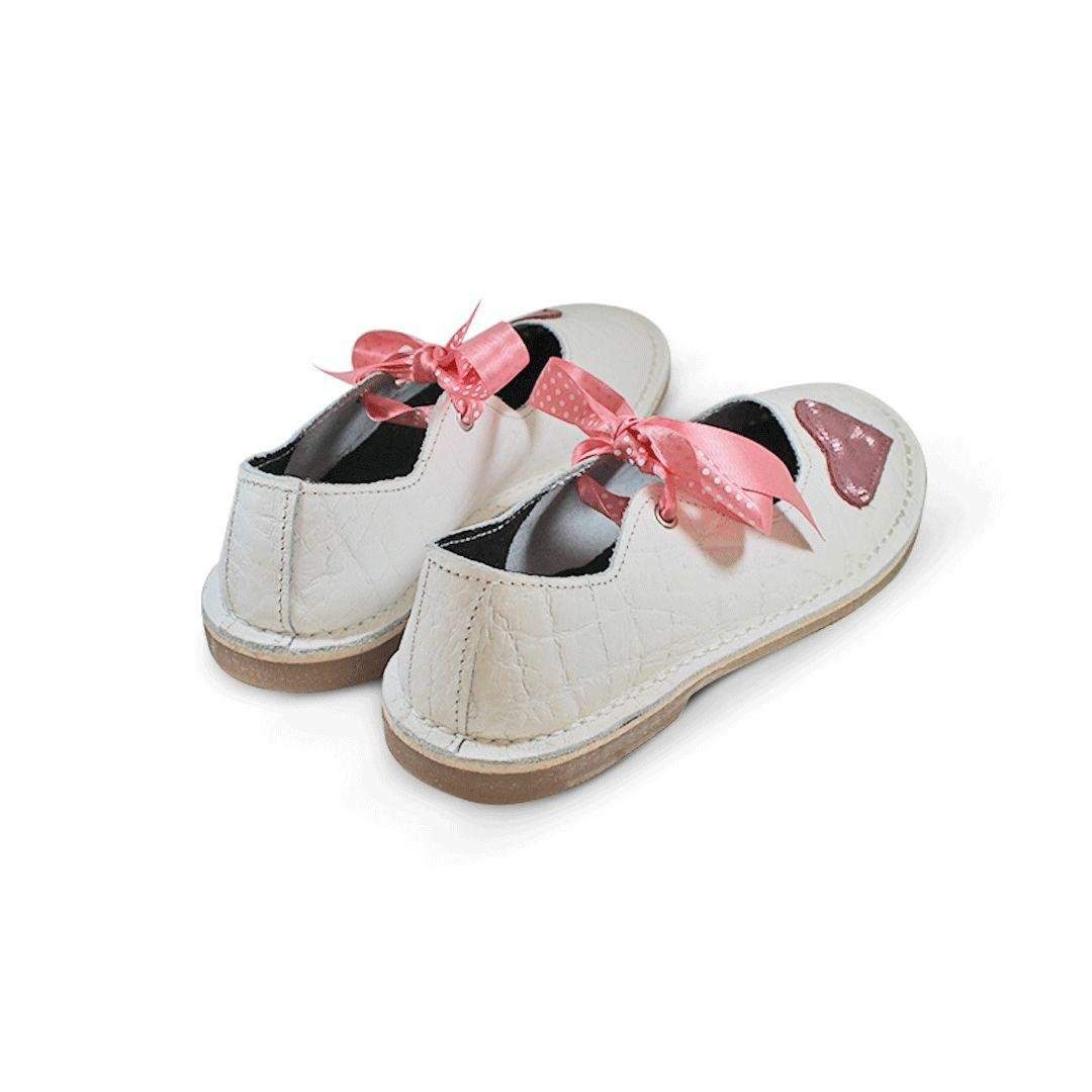 Princess Handmade Leather shoes- White - Image 4