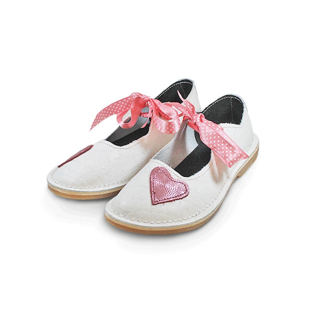 Princess Handmade Leather shoes- White